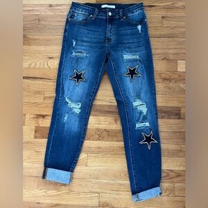 EXCELLENT used condition embellished jeans size 9 waist 28